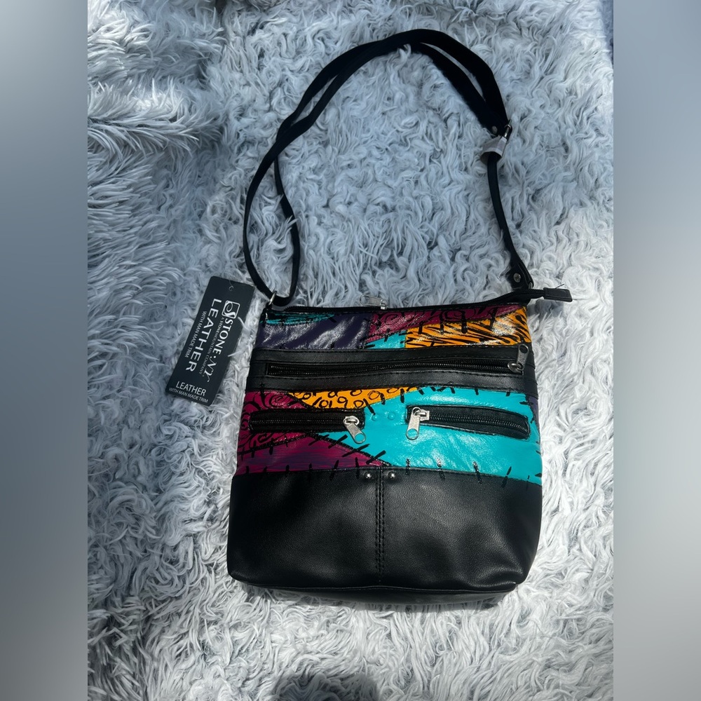New handmade nightmare before Christmas inspired Leather Crossbody Bag